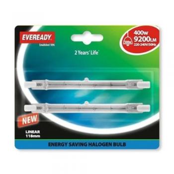 Energizer Halogen R7S 118mm Eco Linear Dimmable Bulb, 8700 lm 400W (Pack 2)