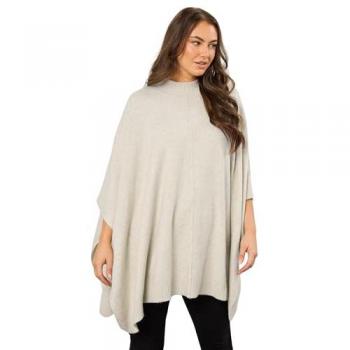 Évans Évans Manteau Poncho à Ourlet Naturel
