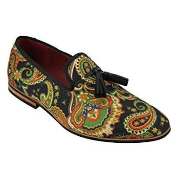 Trendy Faux Leather Paisley Tassels – Men's Loafers, 8