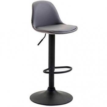 Tabouret de Bar Rembourré Kiel Noir et Gris