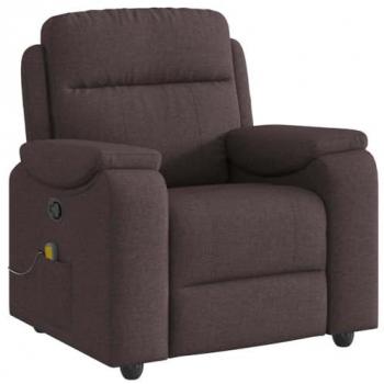 Fauteuil de massage inclinable brun foncé tissu