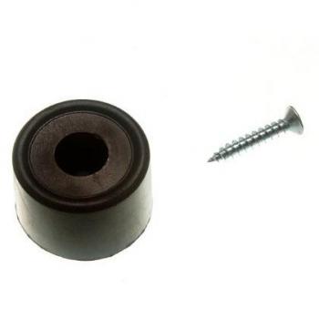 Industrial Strength Black Rubber Door Stop Stay Guard 32mm 1 1/4 Inch + Screws (Pack of 100)