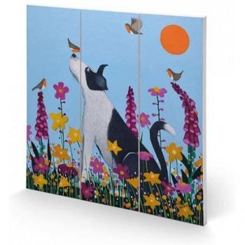 Birdies Bestie Black Wood Print 30cm