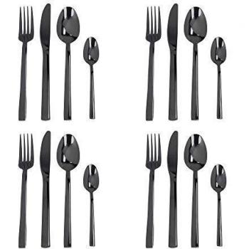 Mikasa Ciara Black Stainless Steel Cutlery Set