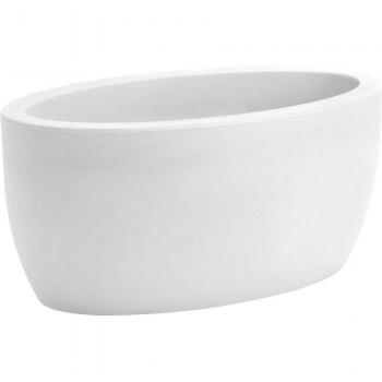 Vaso Ovale 50 cm di Resina Athena, Colore Bianco – Nicoli