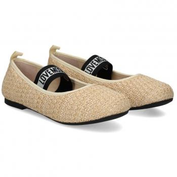 Moschino Damen Ballerina aus natürlicher Raffia, 40