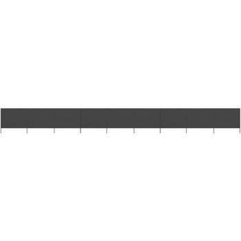 Cloison brise-vue 9 panneaux tissu 1200 x 160 cm anthracite