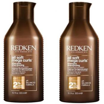 Redken All Soft Mega Curl Shampoo – 300 mL Clear (Double Pack)