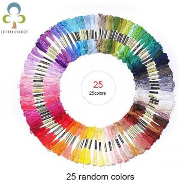 Silk Cross Stitch Cotton Embroidery Thread Floss Kit (25 Skeins)