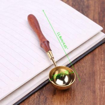 Wood Handle Metal Spoon for Melting Wax Seals