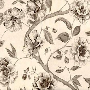 Papel pintado DRT diseño floral plata