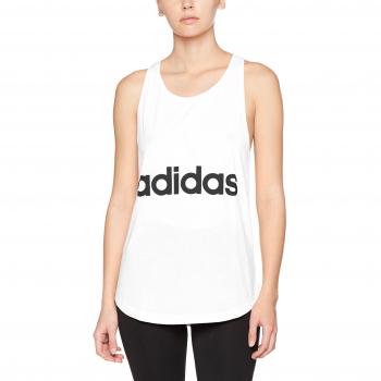 Adidas Damen Tanktop Essentials Linear Loose, Farbe Weiß/Schwarz, XS
