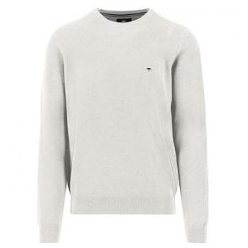 Winter‑Rundhalspullover FYNCH‑HATTON L – Herren, unifarben, Regular Fit, Logo‑Stickerei
