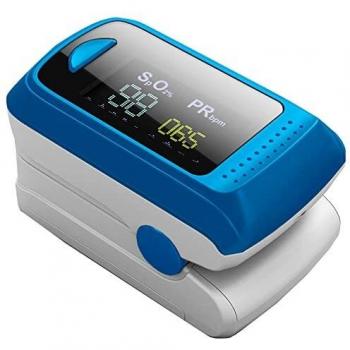 BLT M70C Upgraded Pulse Oximeter, Certified Medical Device, SpO2 Blood Oxygen Saturation Monitor with Heart Rate Tracking for Children and Adult (includes lanyard) (blue)