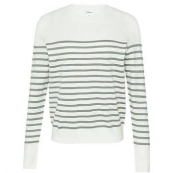 Schnitt: Regular Fit – Feinstrickpullover in Khaki Melange – s.Oliver