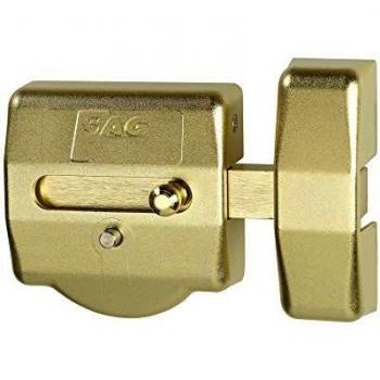 Cerrojo para puerta de entrada con llave exterior. Mod. CSI. Latonado