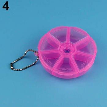 Round Weekly Pill Holder with 7 Grids