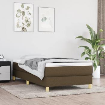 Estructura de cama individual marrón oscuro 80x200 cm