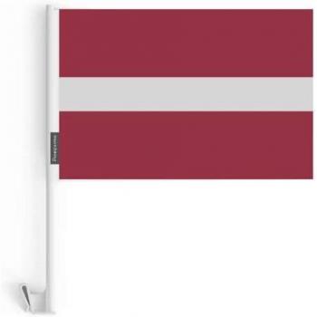 Flag auto Lettone set di 10 14x21 cm poliester fronte e retro multicolore