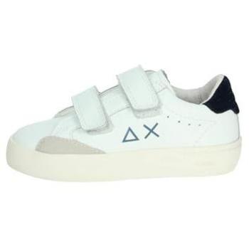 Sneakers Bambino in Pelle Bianco/Navy Blue SUN68 Z44325B
