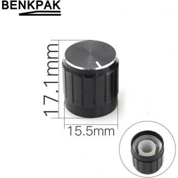 Controlador de Volumen 6 mm – Pomos Rotativos Aluminio Negro (50 unidades)