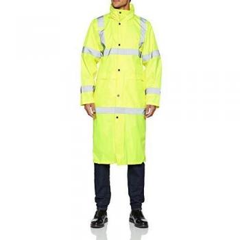 Portwest H445YERM Hi-Vis Waterproof Long Raincoat, Medium, Yellow