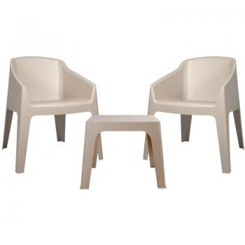 Sand‑Tone Baku 3‑Part Recycled Seating Set with Plush Cushions