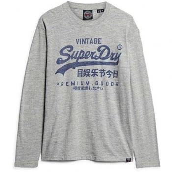 Superdry Graues Langarm-Oberteil für Männer