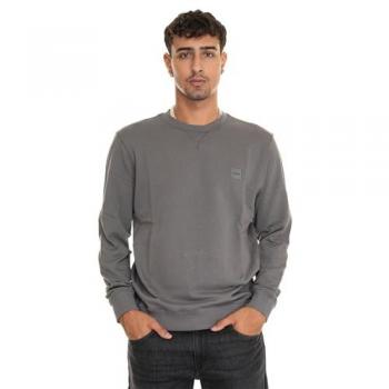 Men's Gray Cotton Crew Sweater