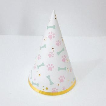 10pcs Bronzing Cone Party Hats with Rope