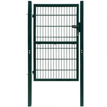 2D Metal Garden Gate, Single Door, Green, 106 x 230 cm