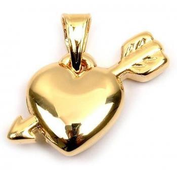 Lily’s Golden Treasure: M9480 Love Arrow Pendant, 17×16 mm
