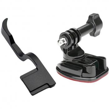 360 Degree Helmet Buckle Mount & Aluminum Alloy Camera Thumb Grip