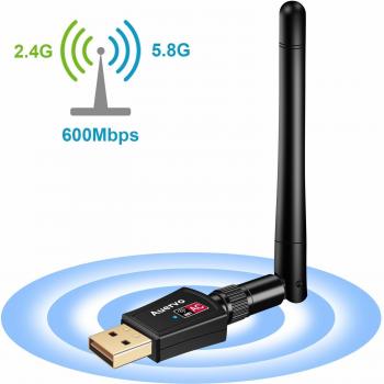 Auervo Dualband‑USB‑Dongle 600 Mbit/s – Abnehmbare Antenne