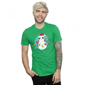 The Last Jedi Porg Christmas Lights T-Shirt L Forest Green