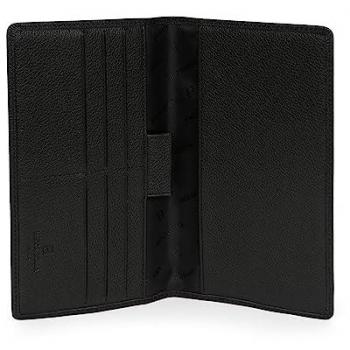 Porte-chéquier en Cuir Noir Hexagona Confort 1 Volet Compatible Cartes et Chéquier