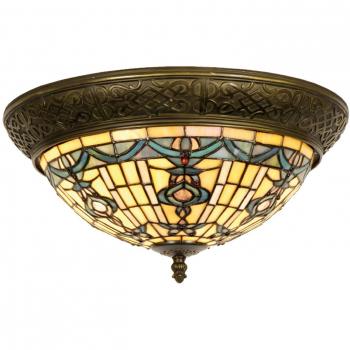 Lámpara de techo redonda estilo Tiffany Kimberly 38 cm