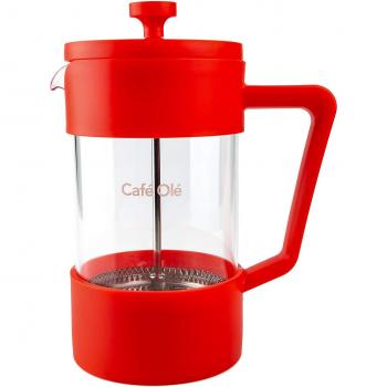 Café Ole YM-10RD Red Coffee Maker, Stainless Steel, 14 x 17.5 x 24.5 cm