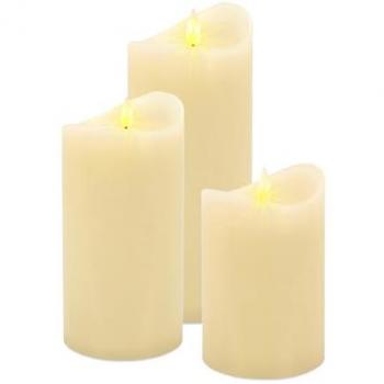 Spetebo LED Echtwachskerzen warmweiß mit Timerfunktion (3er Set)