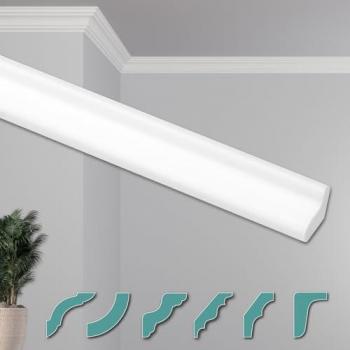 HEXIMO Décor Plafond XPS Blanc – Moulure 2 m, Angle ZG5 (28 × 20 mm), Paquet 20 m