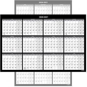 Grand calendrier annuel effaçable 61 x 91 cm