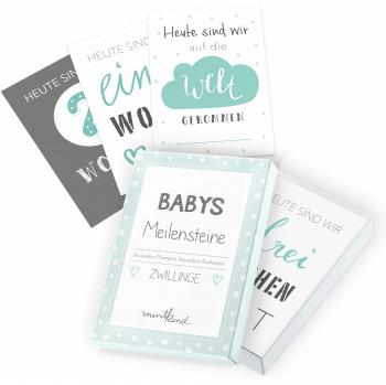 Zwillinge‑Meilensteinkarten: 26 festliche Momente – mintkind