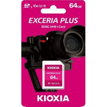 Kioxia Exceria Plus (SDXC, 64 GB, U3, UHS-I), Speicherkarte, Pink