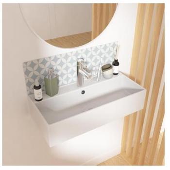 Vasque rectangulaire à poser en céramique 65 x 31 cm ZOE Blanc