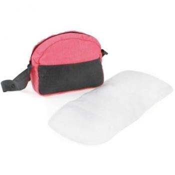CHIC2000 Baby‑Puppen Wickeltasche, Farbe Melange Anthrazit‑Pink