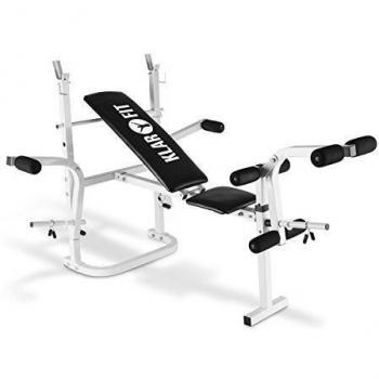 KLARFIT Kraftstation Hantelbank mit Beincurler