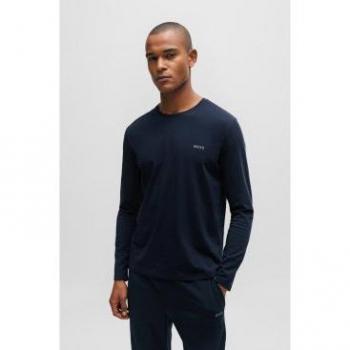BOSS Longsleeve mit Label-Stitching, Dunkelblau, Größe S