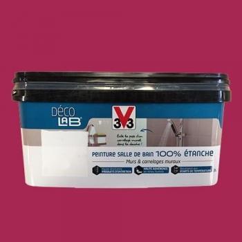 V33 Déco Lab 2L Peinture Salle de bain Cassis 100% Étanche