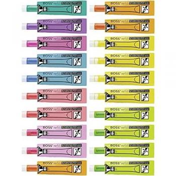 STABILO BOSS Original Refill 20er-Pack Textmarker-Nachfüllpatronen, Sortierte Leuchtfarben, 3ml