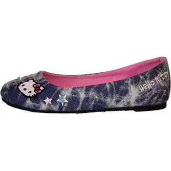 Denim Hello Kitty Ballerina Pumps for Girls – UK 11
